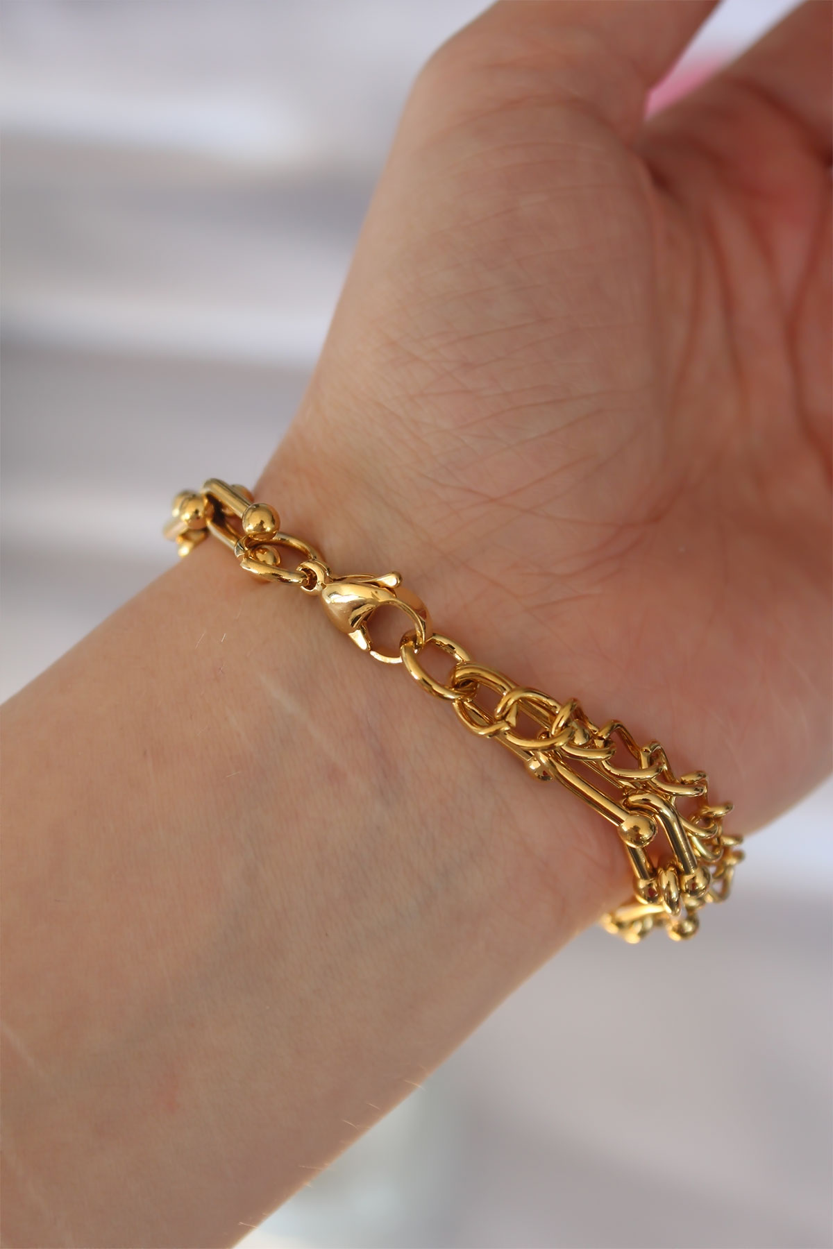 316L Çelik Gold Renk Tiffany Bileklik - TJ-BB6086 316L Çelik Gold Renk Tiffany Bileklik - TJ-BB6086
